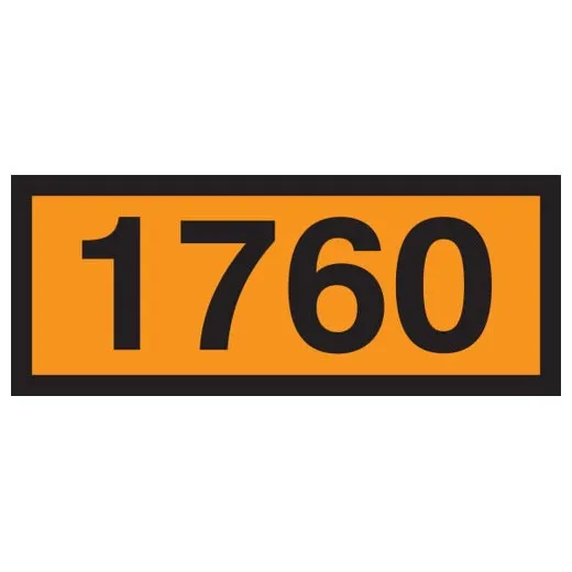 Accuform MPR605MG 6.3"" x 15.7"" Orange 4-Digit Panel: 1760 (Corrosive Liquid), Magnetic Vinyl