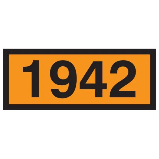 Accuform MPR609VS 6.3"" x 15.7"" Orange 4-Digit Panel: 1942 (Ammonium Nitrate), Adhesive Vinyl