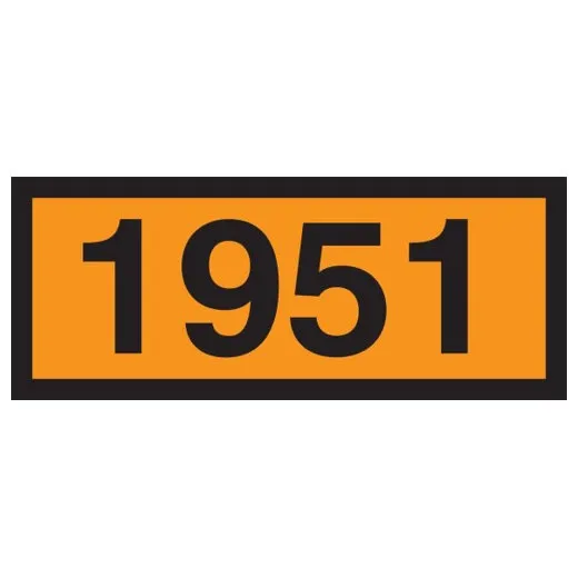 Accuform MPR611CT 6.3"" x 15.7"" Orange 4-Digit Panel: 1951 (Argon, refrigerated liquid), PF-Cardstock