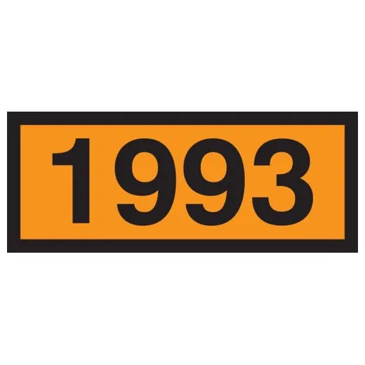 Accuform MPR615VS 6.3"" x 15.7"" Orange 4-Digit Panel: 1993 (Flammable Liquids), Adhesive Vinyl