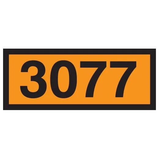Accuform MPR623VP 6.3"" x 15.7"" Orange 4-Digit Panel: 3077 (Hazardous Waste, Solid), Plastic