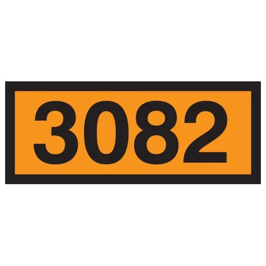 Accuform MPR625MG 6.3"" x 15.7"" Orange 4-Digit Panel: 3082 (Hazardous Waste, Liquid)