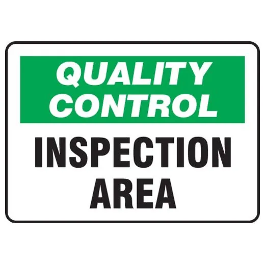 Quality Control Inspection Area, 10" W x 7" H, Rectangle, Plastic, MQTL705VP