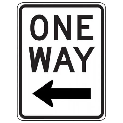 Accuform MR60LHP 18"" x 12"" Lane Guidance Sign: One Way, High Intensity Prismatic