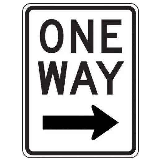 Accuform MR60RHP 18"" x 12"" Lane Guidance Sign: One Way, High Intensity Prismatic