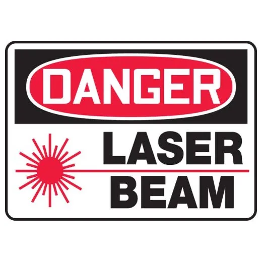 Accuform MRAD007XL 7"" x 10"" OSHA Danger Safety Sign: Laser Beam, Aluma-Lite
