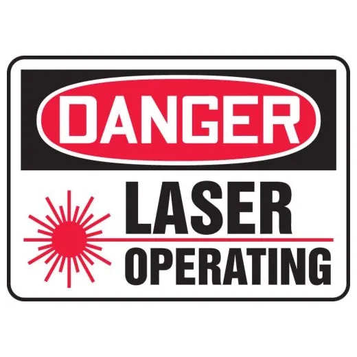 Accuform MRAD021XL 7"" x 10"" OSHA Danger Safety Sign: Laser Operating, Aluma-Lite