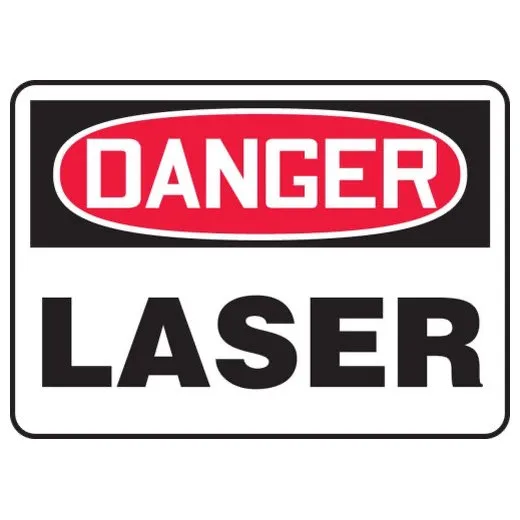 Accuform MRAD024XV 7"" x 10"" OSHA Danger Safety Sign: Laser, Adhesive Dura-Vinyl