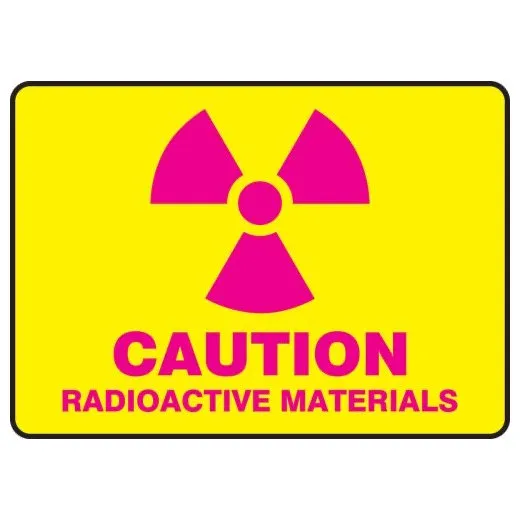 Accuform MRAD503VA 7"" x 10"" Caution Safety Sign: Radioactive Materials, Aluminum