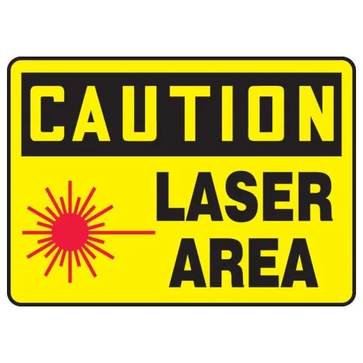 Accuform MRAD640VS 7"" x 10"" OSHA Caution Safety Sign: Laser Area, Adhesive Vinyl