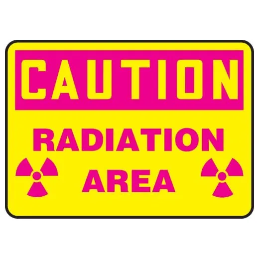Accuform MRAD644VS 7"" x 10"" OSHA Caution Safety Sign: Radiation Area, Adhesive Vinyl