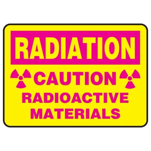 Accuform MRAD909XL 7"" x 10"" Radiation Safety Sign: Caution - Radioactive Materials, Aluma-Lite