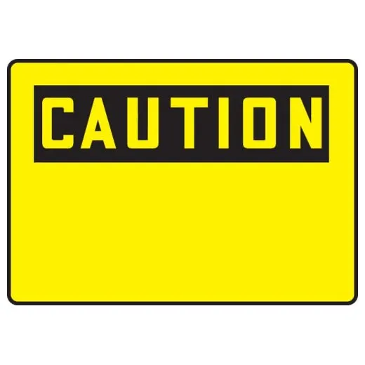 Accuform MRBH607VS 7"" x 10"" OSHA Caution Safety Sign Blank, Adhesive Vinyl