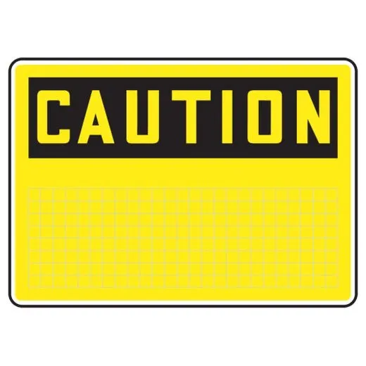 Accuform MRBH642VA 7"" x 10"" OSHA Caution Grid-Lined Blank, Aluminum