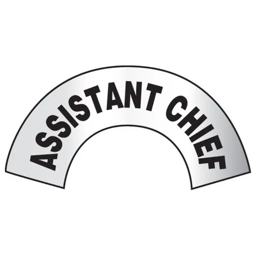 Accuform MRBWRV01RFV 3"" x 6 7/8"" Reflective Emergency Response Hard Hat Decal: Assistant Chief