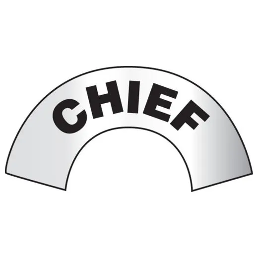 Accuform MRBWRV04RFV 3"" x 6-7/8"" Emergency Response Reflective Helmet Sticker: Chief, Reflective Sheet