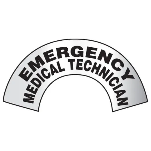 Accuform MRBWRV05RFV 3"" x 6-7/8"" Reflective Emergency Response Hard Hat Decal: Emergency Medical Technician, Reflective Sheet