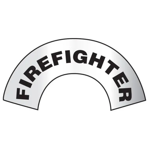 Accuform MRBWRV06RFV 3"" x 6-7/8"" Reflective Emergency Response Hard Hat Decal: Firefighter, Reflective Sheet