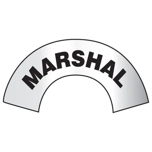 Accuform MRBWRV09RFV 3"" x 6-7/8"" Reflective Marshal Helmet Sticker MRBWRV09RFV, Reflective Sheet