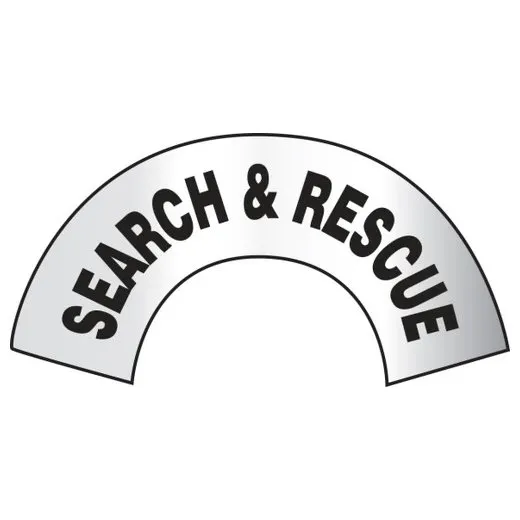 Accuform MRBWRV12RFV 3"" x 6-7/8"" Emergency Response Reflective Helmet Sticker: Search & Rescue, Reflective Sheet