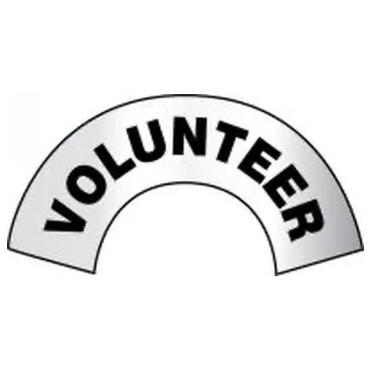 Accuform MRBWRV13RFV 3"" x 6-7/8"" Emergency Response Reflective Helmet Sticker: Volunteer, Reflective Sheet
