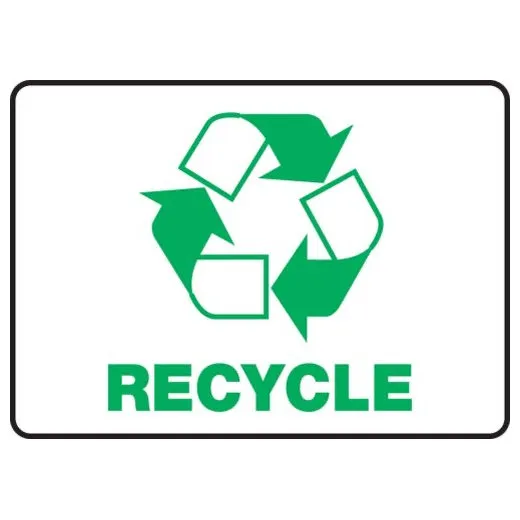 Accuform MRCY518XT 7"" x 10"" Safety Sign: (Graphic) Recycle, Dura-Plastic