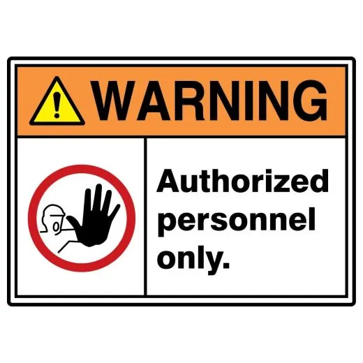Accuform MRDM303VA 7"" x 10"" ANSI ISO Warning Safety Sign: Authorized Personnel Only, Aluminum