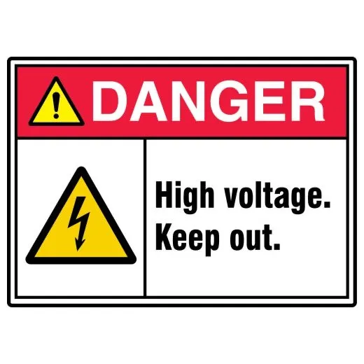 Accuform MRLC113XV 7"" x 10"" ANSI ISO Danger Safety Sign: High Voltage. Keep Out., Adhesive Dura-Vinyl