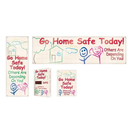 Accuform MSK402 4"" x 4"" Safety Campaign Kits: Go Home Safe Today - Others Are Depending On You, Adhesive Coated Paper