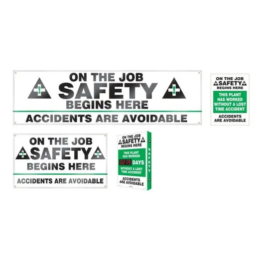 Accuform MSK410 4"" x 4"" Safety Awareness Kits, Adhesive Coated Paper