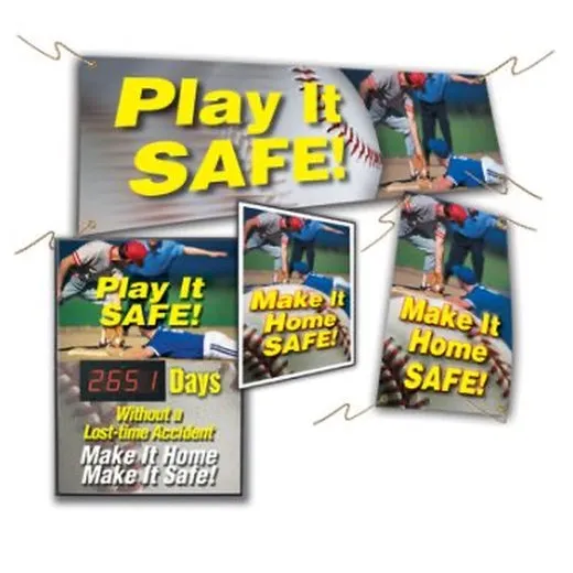 Accuform MSK420 4"" x 4"" Safety Campaign Kits: Make It Home Safe, Adhesive Coated Paper