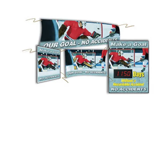 Accuform MSK424 4"" x 4"" Safety Campaign Kits: Our Goal - No Accidents, Adhesive Coated Paper
