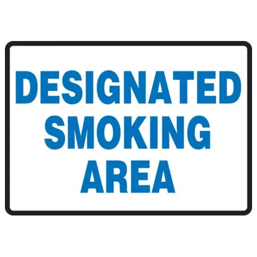 Accuform MSMG522XT 7"" x 10"" Safety Sign: Designated Smoking Area, Dura-Plastic