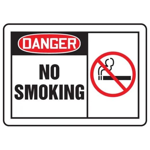 Accuform MSMK003XP 7"" x 10"" OSHA Danger Safety Sign: No Smoking