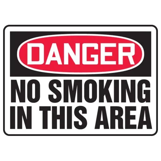 Accuform MSMK006XV 7"" x 10"" OSHA Danger Safety Sign: No Smoking in This Area Adhesive Dura-Vinyl