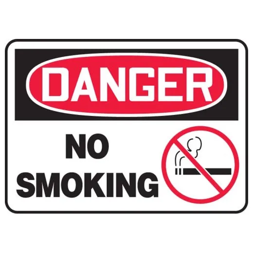 Accuform MSMK026VP 7"" x 10"" OSHA Danger Safety Sign: No Smoking, Plastic