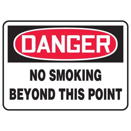Accuform MSMK029XL 7"" x 10"" OSHA Danger Safety Sign: No Smoking Beyond This Point, Aluma-Lite
