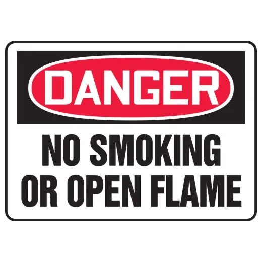 Accuform MSMK120XT OSHA Danger No Smoking or Open Flame Sign