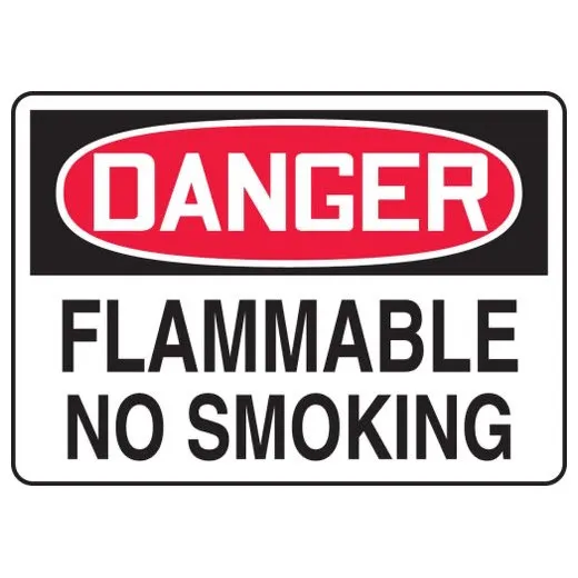 Accuform MSMK254XL 7"" x 10"" OSHA Danger Safety Sign: Flammable - No Smoking, Aluma-Lite