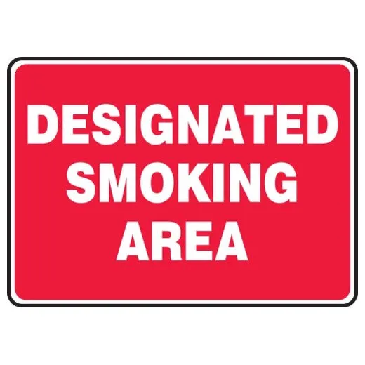 Accuform MSMK404XL 7"" x 10"" Safety Sign: Designated Smoking Area, Aluma-Lite