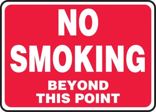 Accuform MSMK432XT 7"" x 10"" Safety Sign: No Smoking Beyond This Point, Dura-Plastic