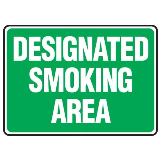 Accuform MSMK493XT 7"" x 10"" Safety Sign: Designated Smoking Area, Dura-Plastic