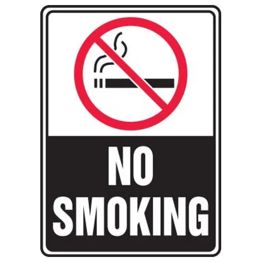 Accuform MSMK508XL 7"" x 5"" Safety Sign: (Graphic) No Smoking, Aluma-Lite