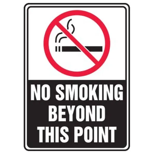 Accuform MSMK515VA 7"" x 5"" Safety Sign: (Graphic) No Smoking Beyond This Point, Aluminum