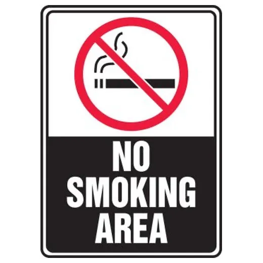 Accuform MSMK547VP 7"" x 5"" Safety Sign: (Graphic) No Smoking Area, Plastic