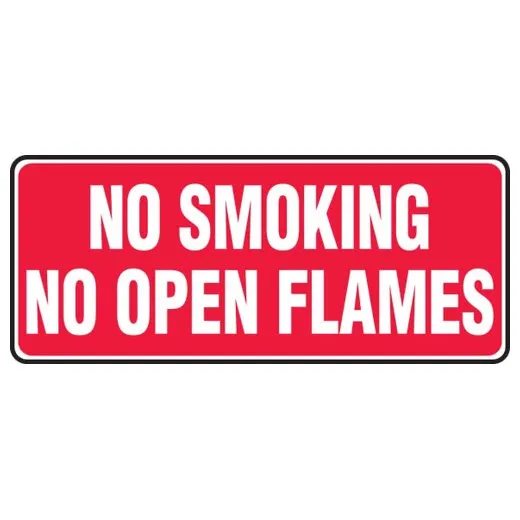 Accuform MSMK578XP 7"" x 17"" Safety Sign: No Smoking - No Open Flames, Accu-Shield