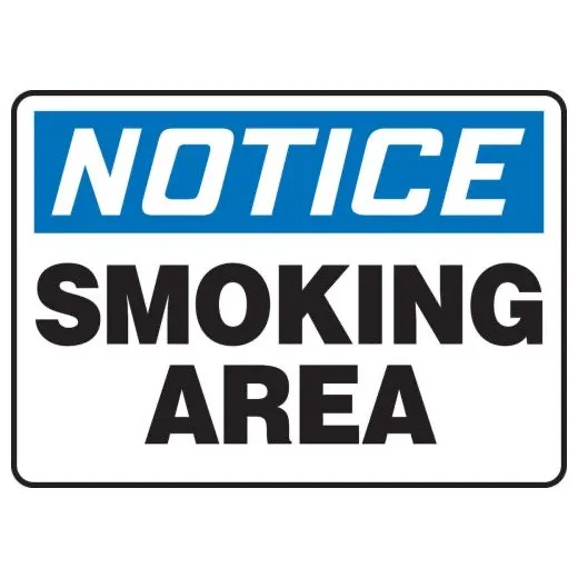 Accuform MSMK810XL OSHA Notice Smoking Area Sign