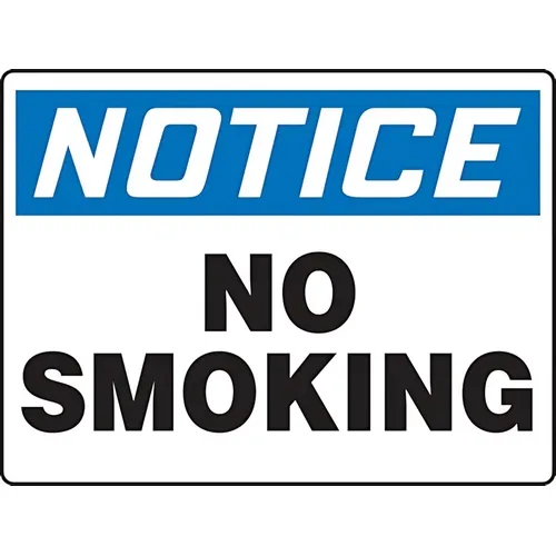 Accuform MSMK846VS 14"" x 20"" OSHA Notice Sign ""No Smoking"", Blue / White, Adhesive Vinyl