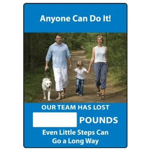 Accuform MSR822PL 20"" x 14"" WorkHealthy Write-A-Day ScoreBoard: Anyone Can Do It! Our Team Has Lost _ Pounds