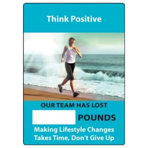 Accuform MSR824PL 20"" x 14"" WorkHealthy Write-A-Day ScoreBoard: Think Positive - Our Team Has Lost